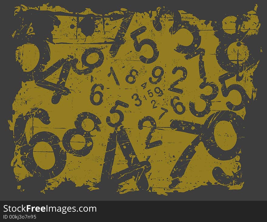 Tan Grunge Illustration with Acid Etched Numbers (Layered Vector). Tan Grunge Illustration with Acid Etched Numbers (Layered Vector)