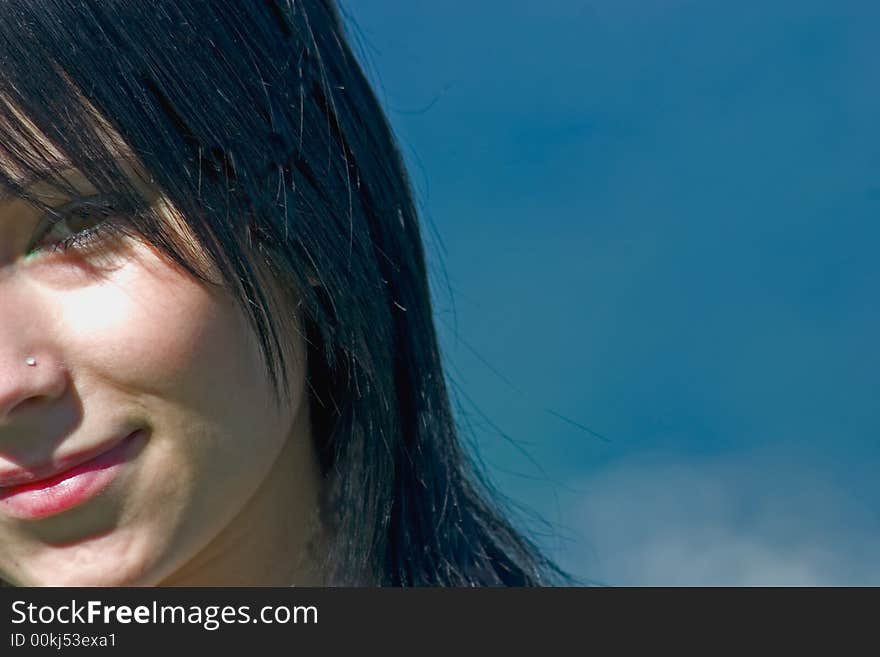 Portrait of a girl with brown hair. Portrait of a girl with brown hair