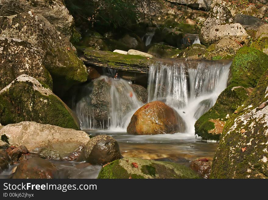 Waterfall of a river in mountain. Waterfall of a river in mountain