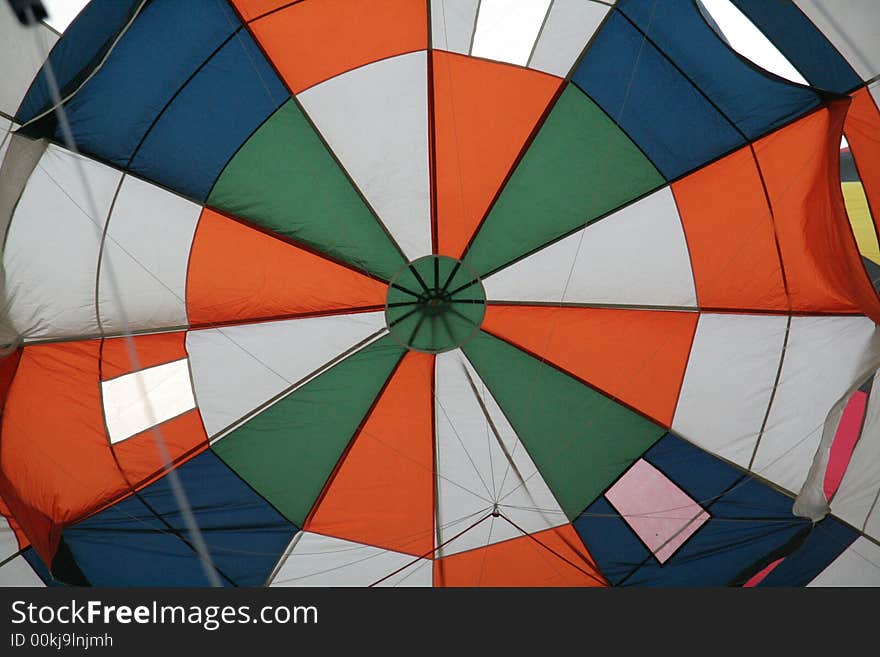 Inside hot air balloon, before launch. Inside hot air balloon, before launch