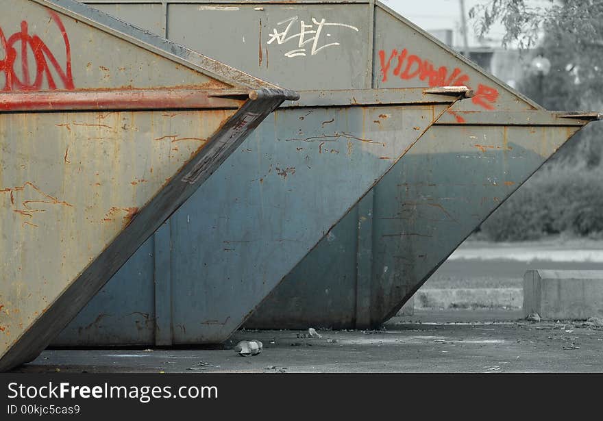 Metal container on desaturated background. Camera Nikon D200. Metal container on desaturated background. Camera Nikon D200