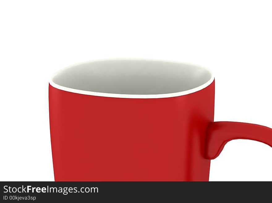 Closeup on a red coffee mug