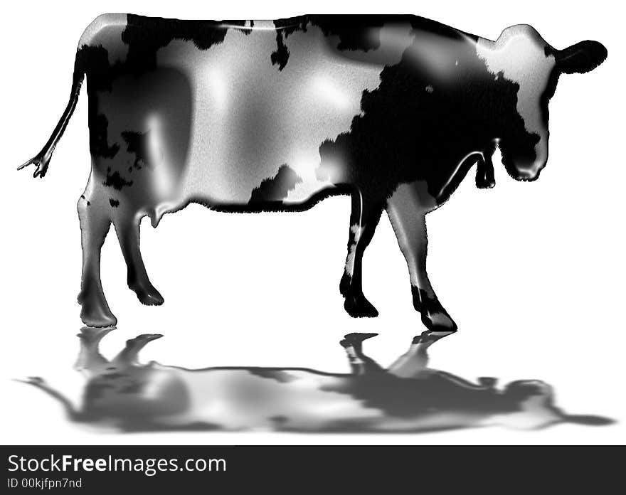 Black and White Cow with Bell