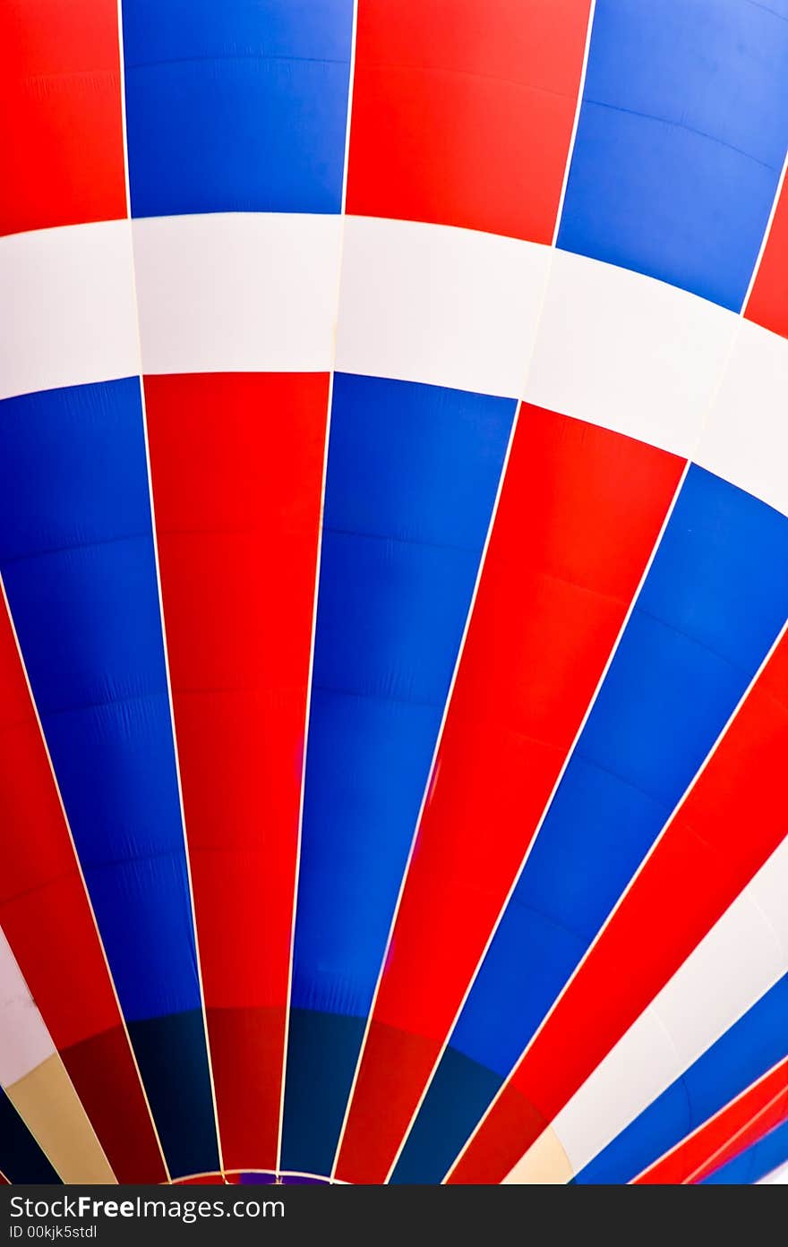 National colors of red white and blue on a canvas of a hot air balloon. National colors of red white and blue on a canvas of a hot air balloon