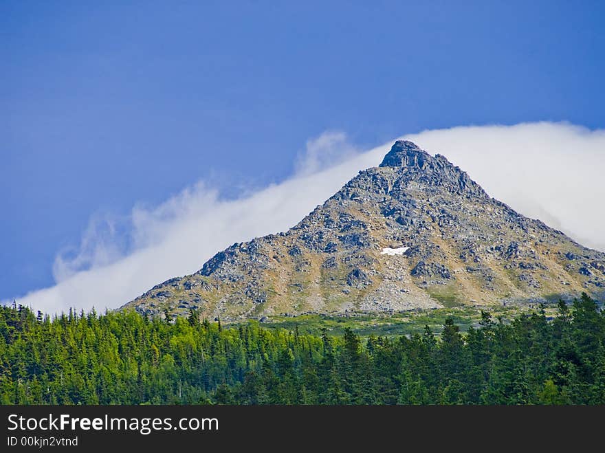 Mountains and clouds in Alaska. Mountains and clouds in Alaska