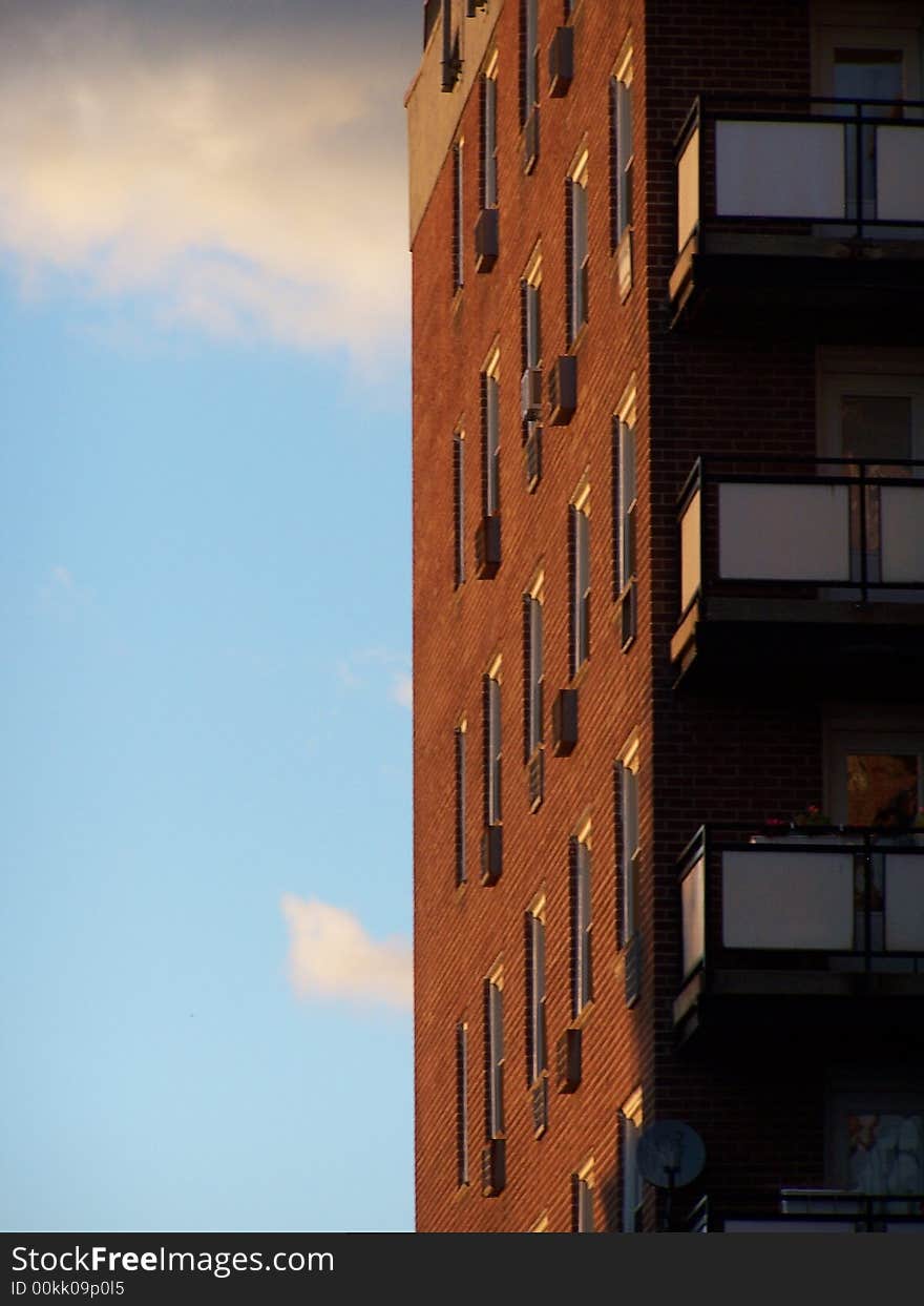 Side of building on sunny day