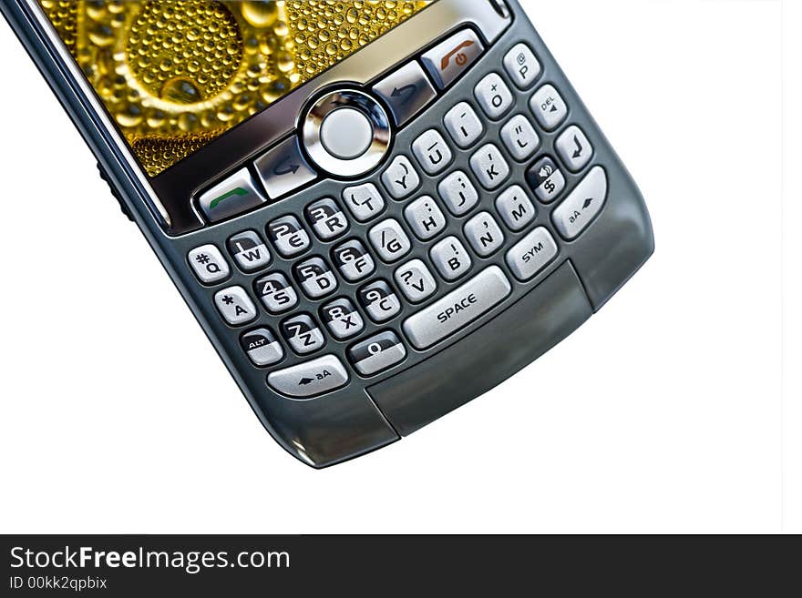 PDA device isolated over white with copy space