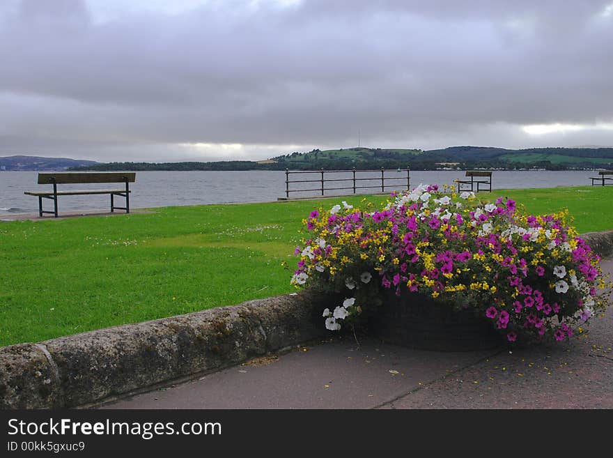 The promenade area in Helensburgh on the North shore of the River Clyde. The promenade area in Helensburgh on the North shore of the River Clyde