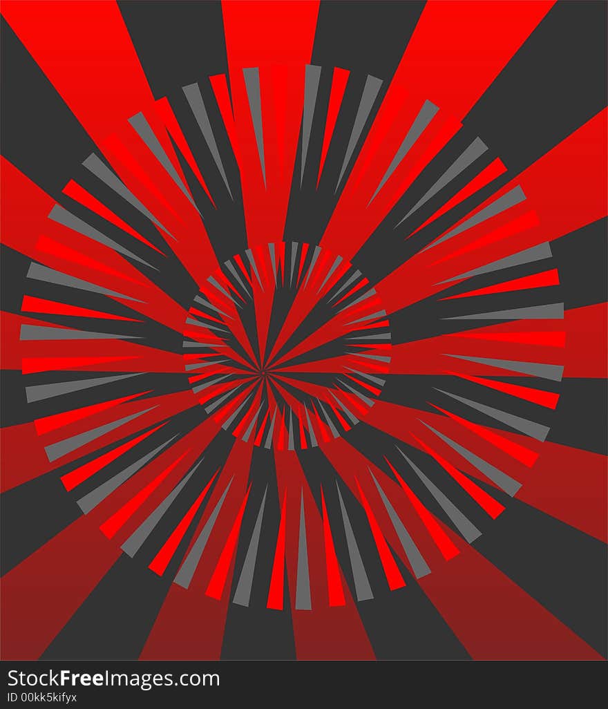 Decorative background from red and black beams and circles. Decorative background from red and black beams and circles.