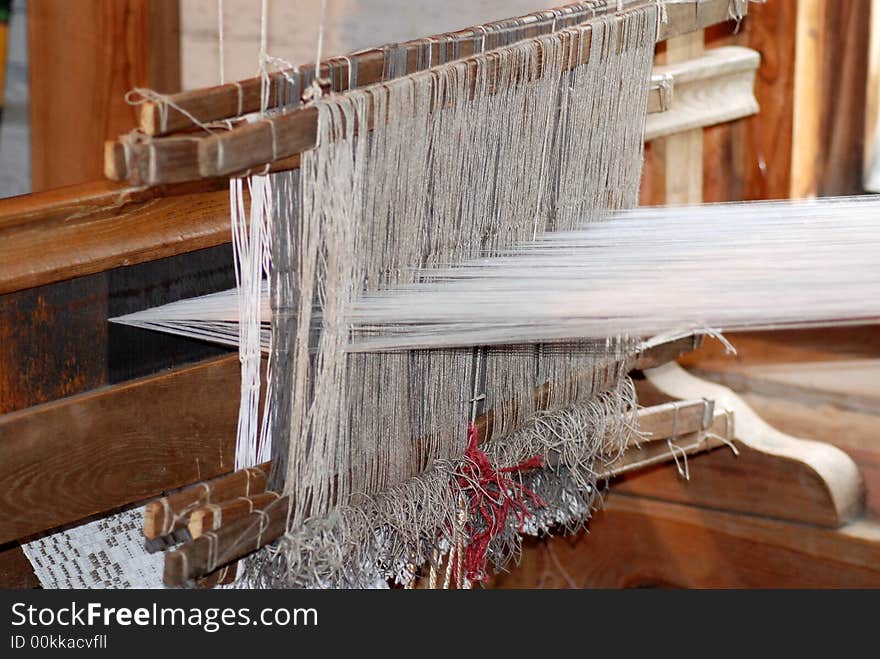 Woven fabrics being manufactured in Lithuania. Woven fabrics being manufactured in Lithuania