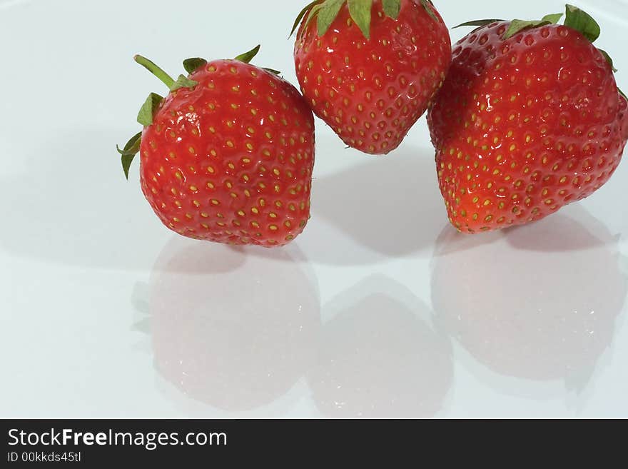 Close-up of fruits of strawberries