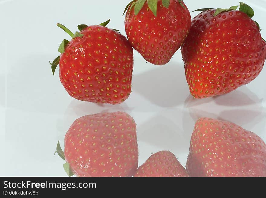 Close-up of fruits of strawberries