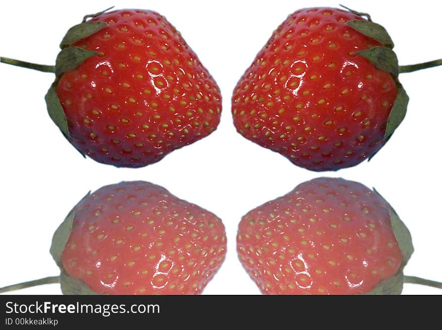 Close-up of fruits of strawberries