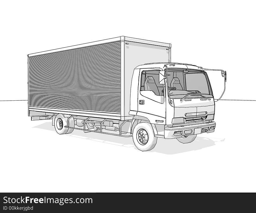 Truck on a white background. Truck on a white background