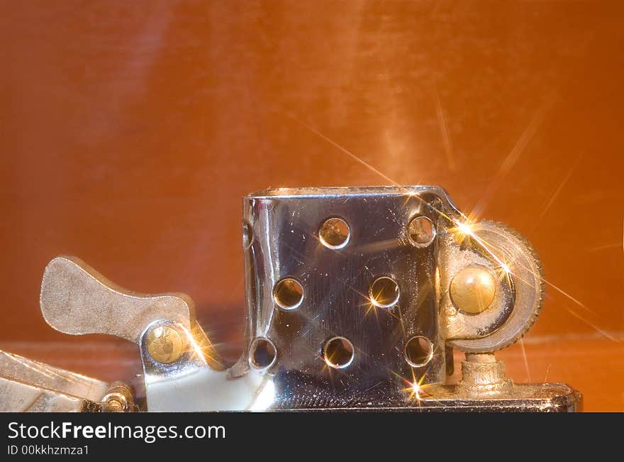 Macro shot of a flaring petrol lighter