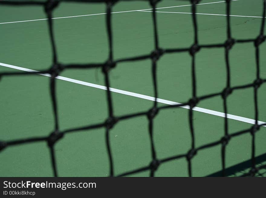 Tennis Court Net focus on the court