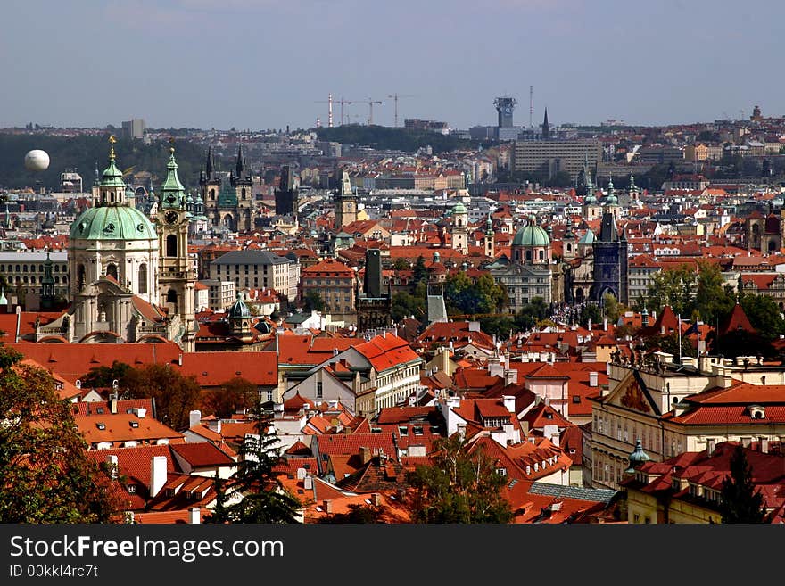 View at the Prague by the monastery building