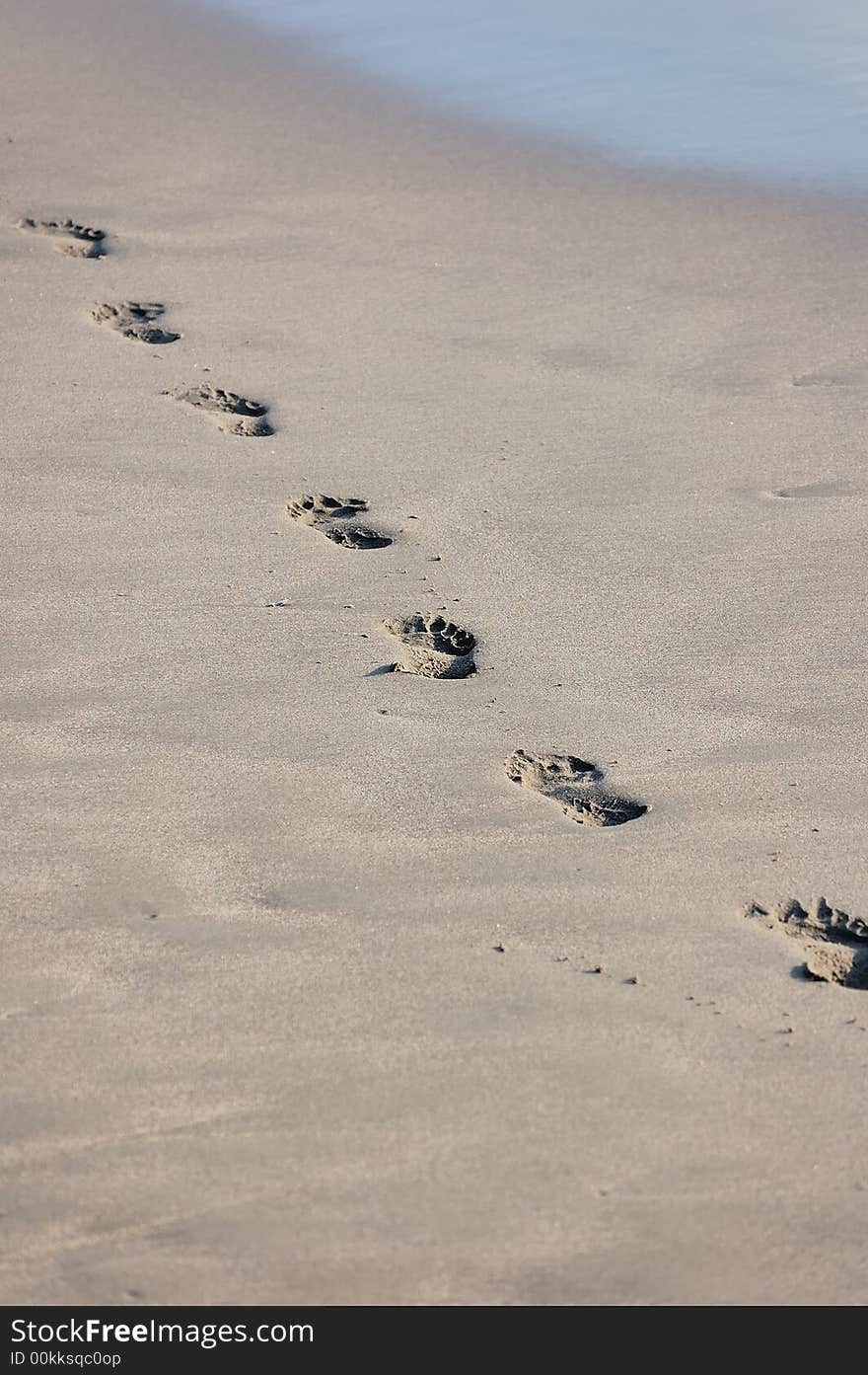 Footprint detail on a beach