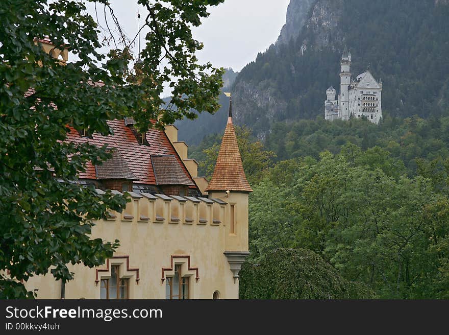 View at Schloss Neuschwanstein - castle from dreams