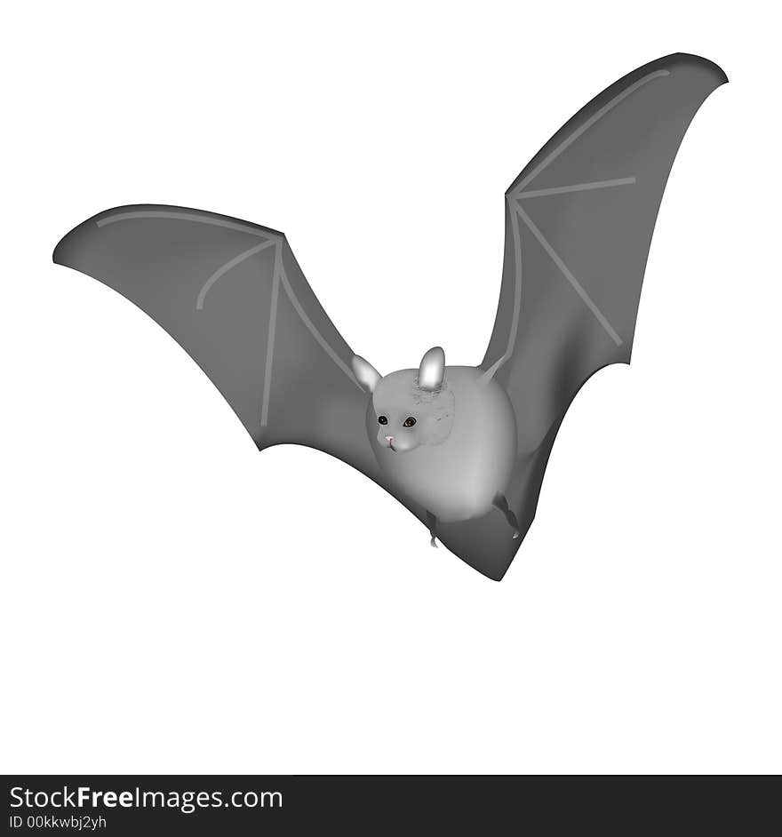 The Bat on the white background