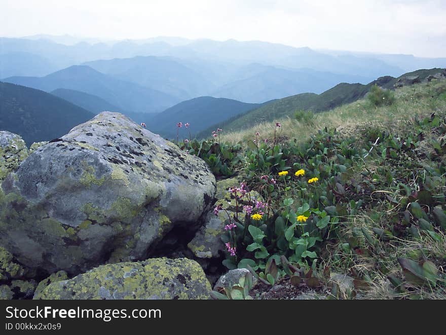 Mountains and stones