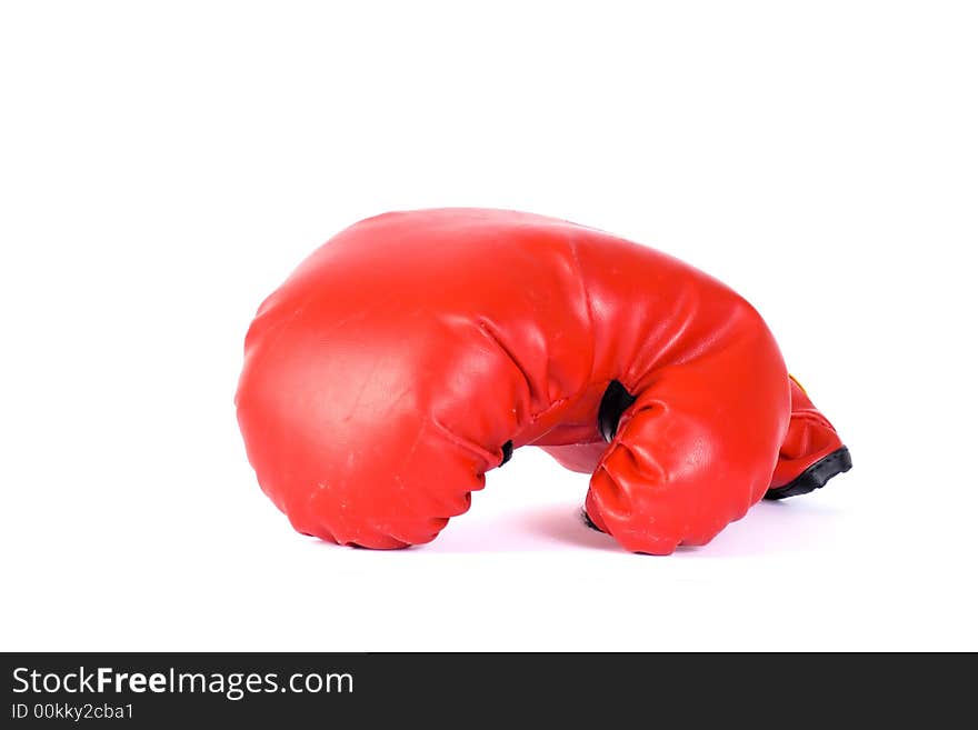 Red boxing glove on white