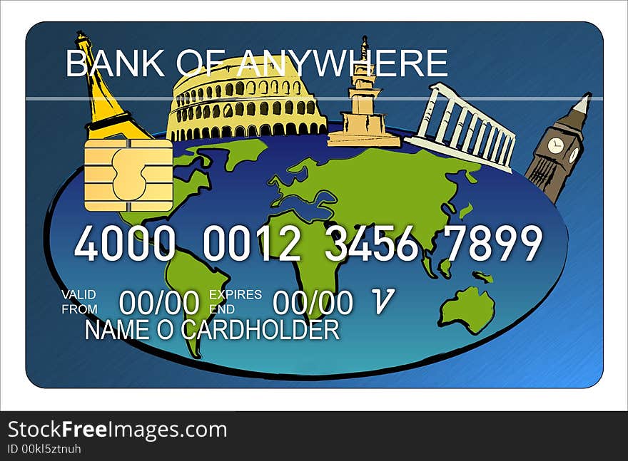 Credit Card With World Map