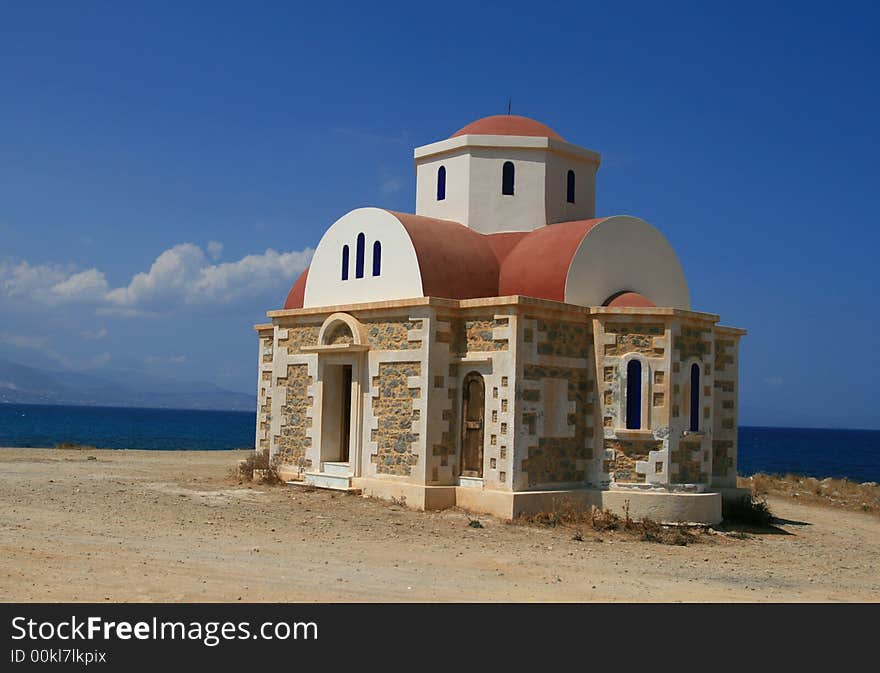 Chapel on a Cretan shore. Chapel on a Cretan shore