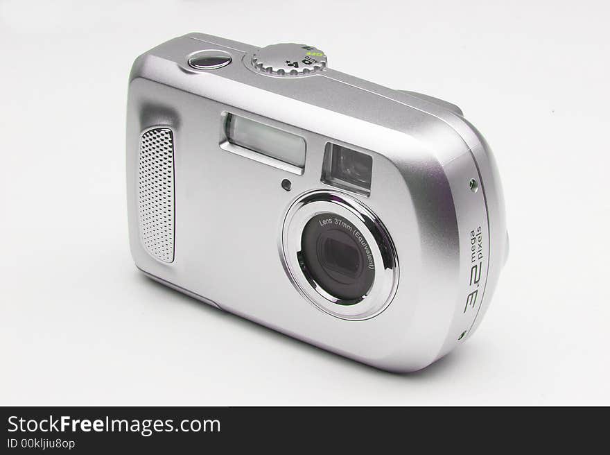 Camera on a grey background