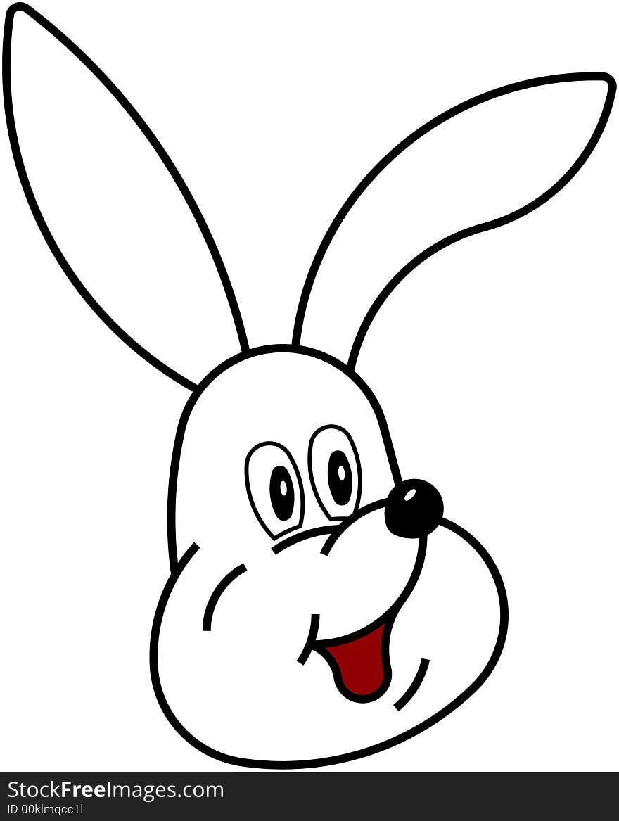 White bunny head vector illustration