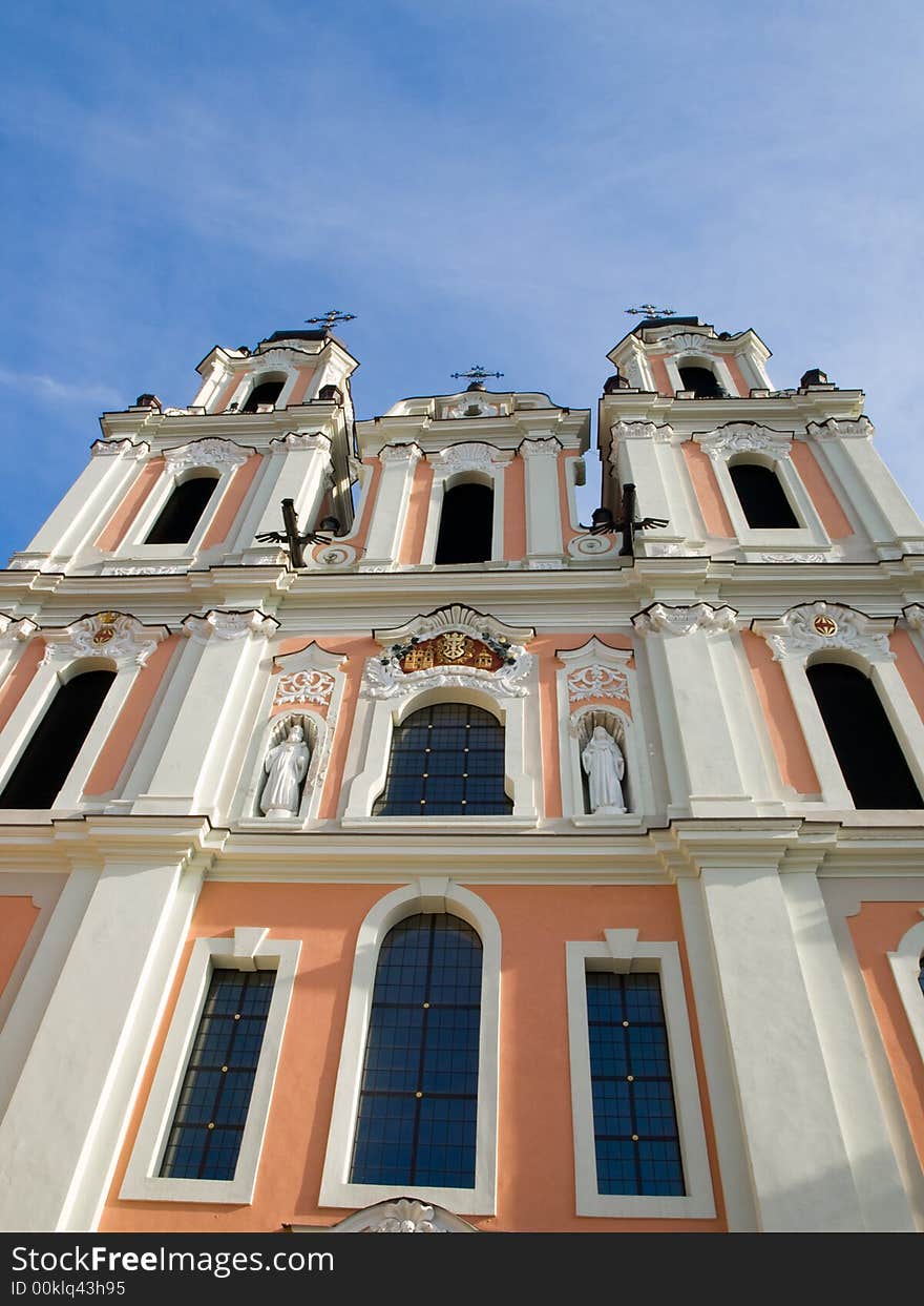 A facade of a detailed with ornaments church