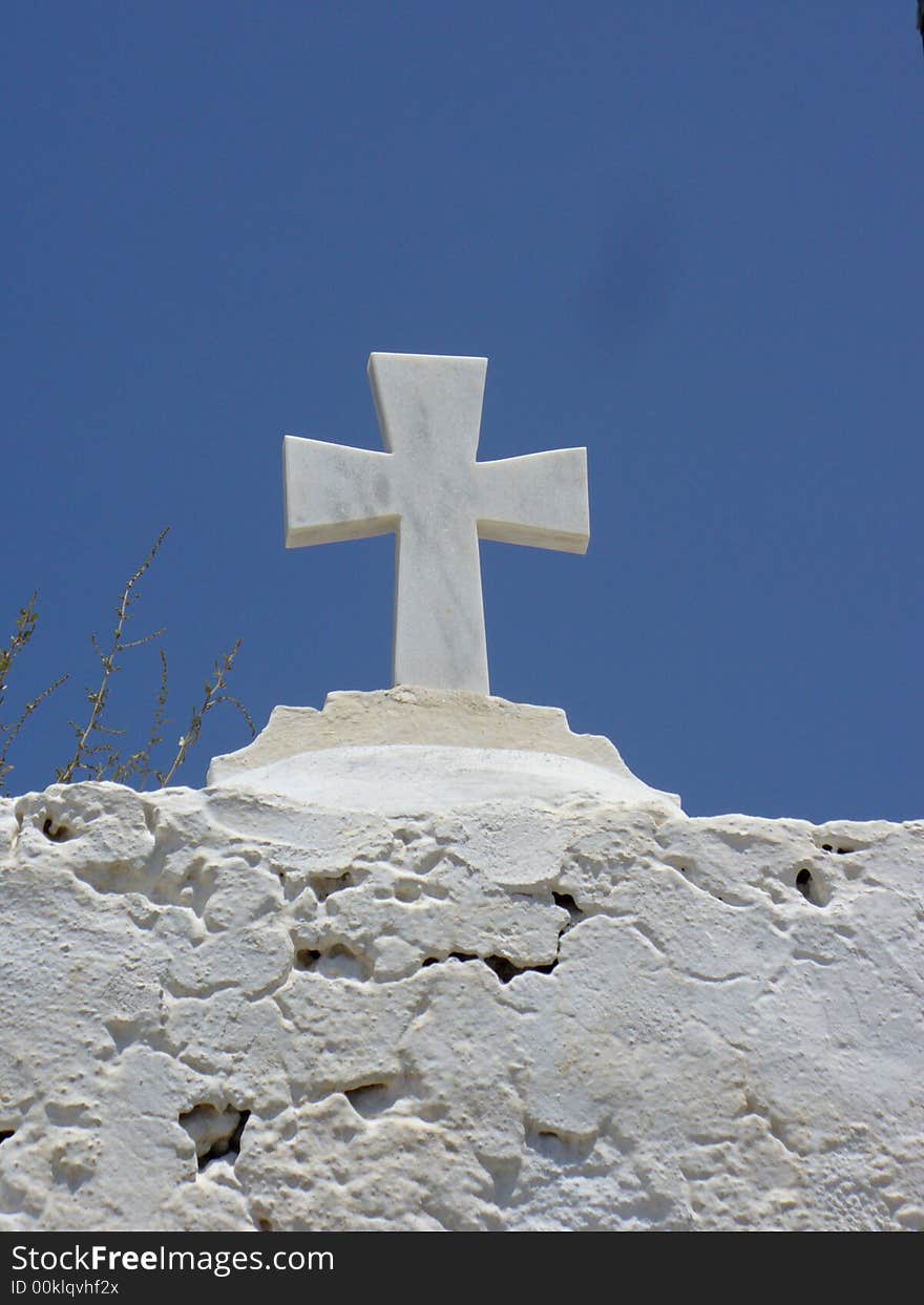 Cross on santorini