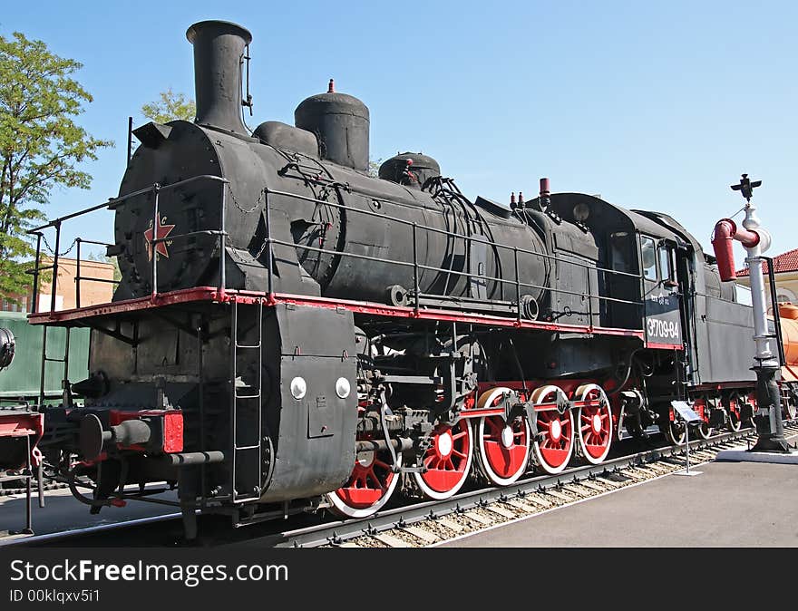 Steam locomotive in Rostov-on-Don railroad museum