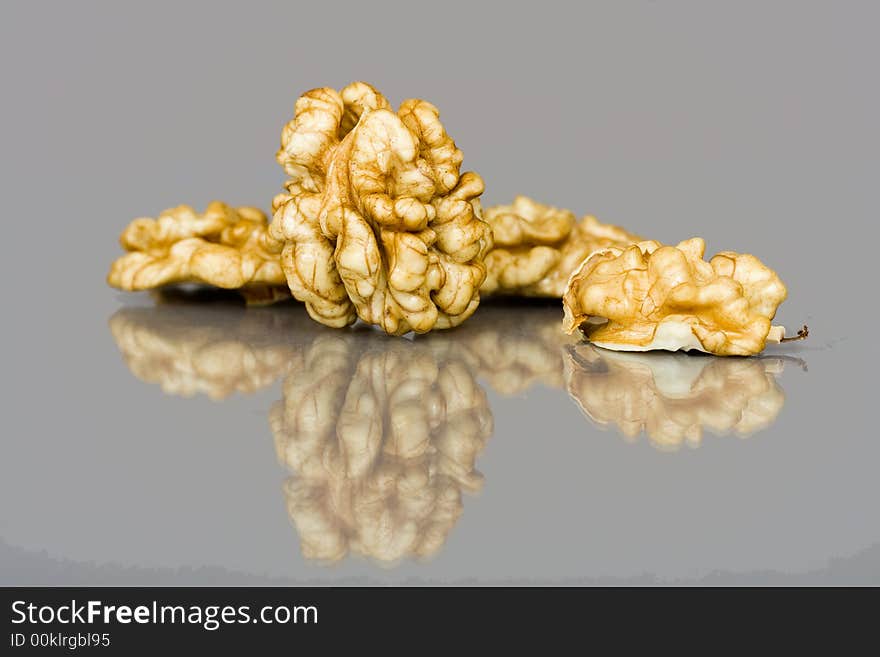 Walnuts close up isolated