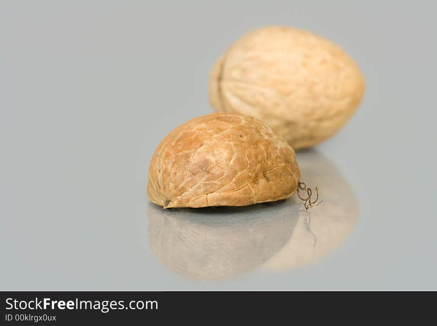 Walnuts close up isolated