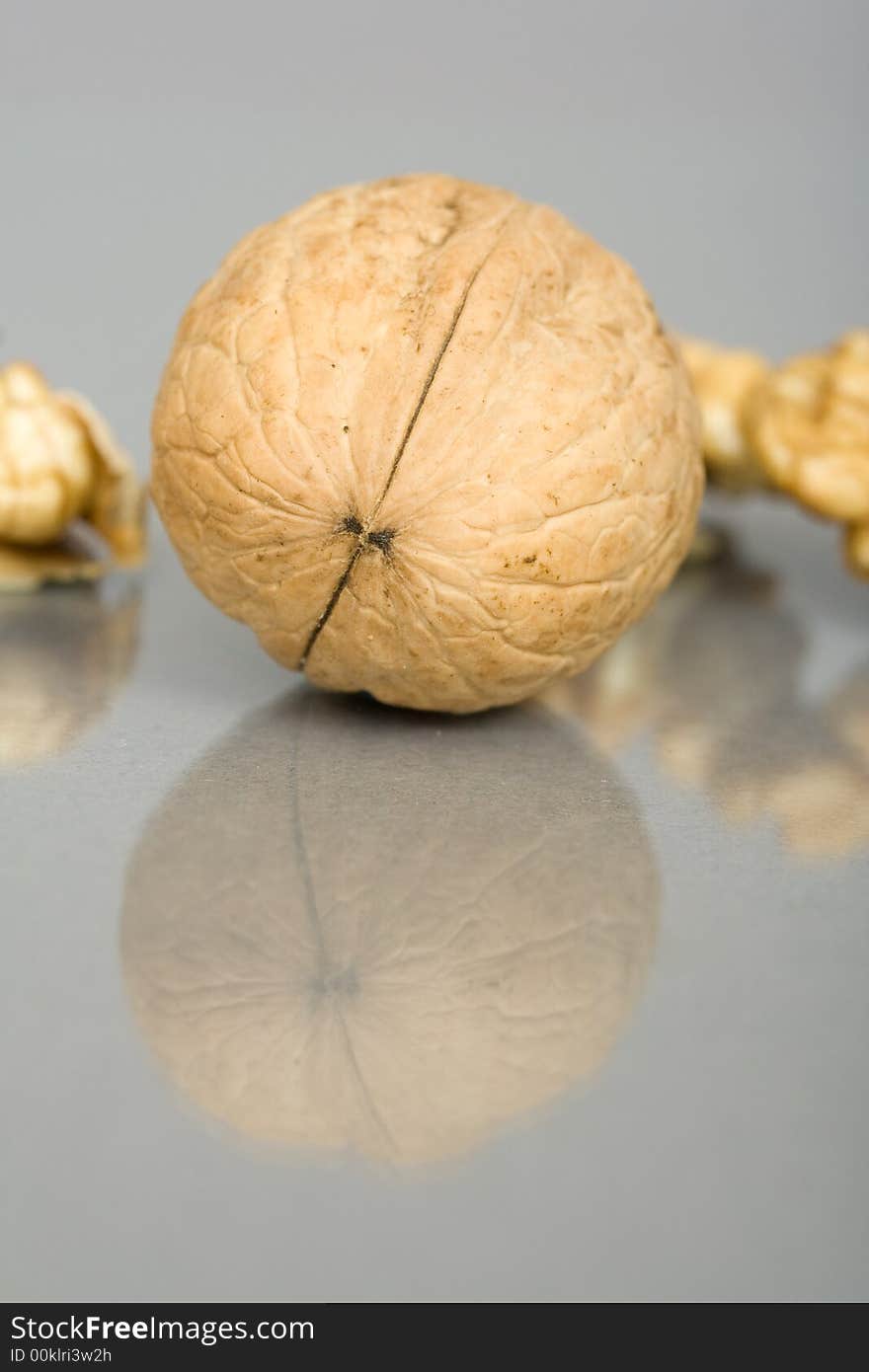 Walnuts close up isolated