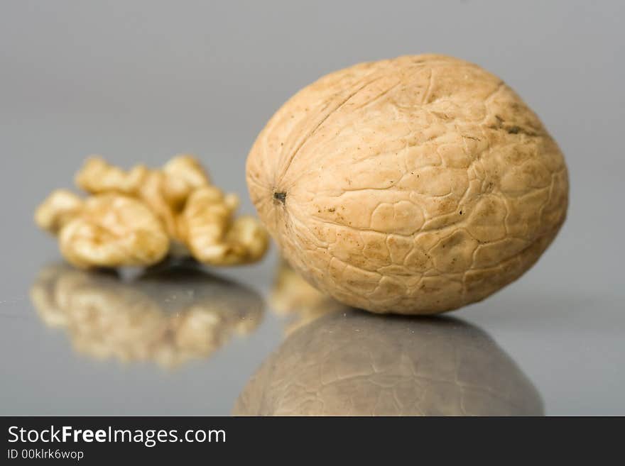 Walnuts close up isolated