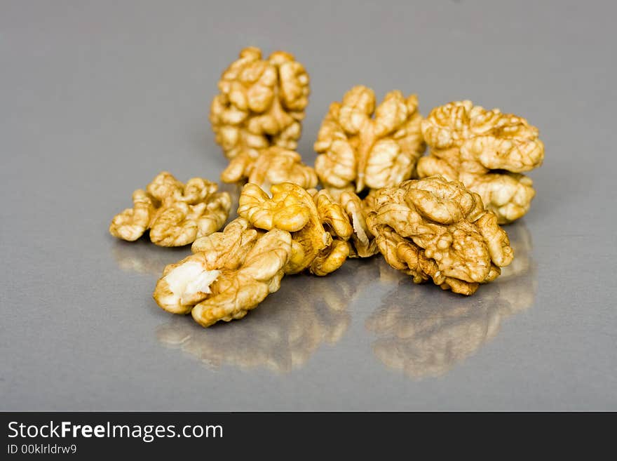 Walnuts close up isolated