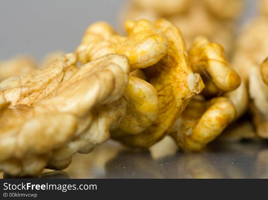 Walnuts close up isolated