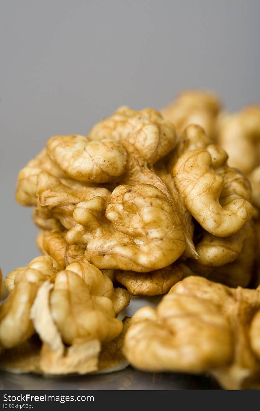 Walnuts close up isolated