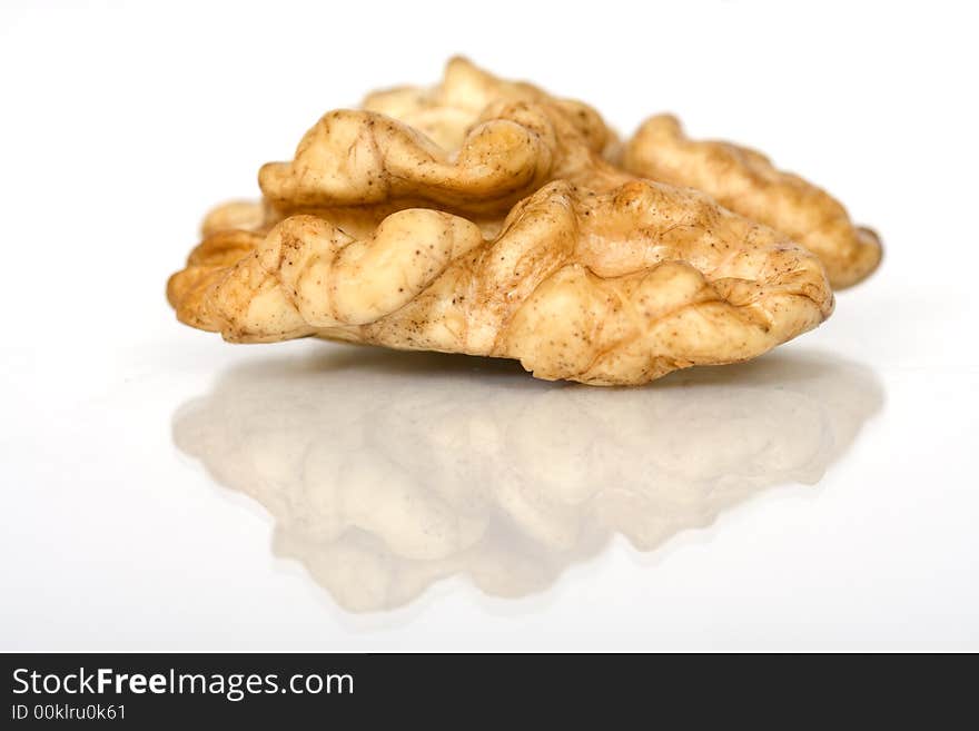 Walnuts close up isolated