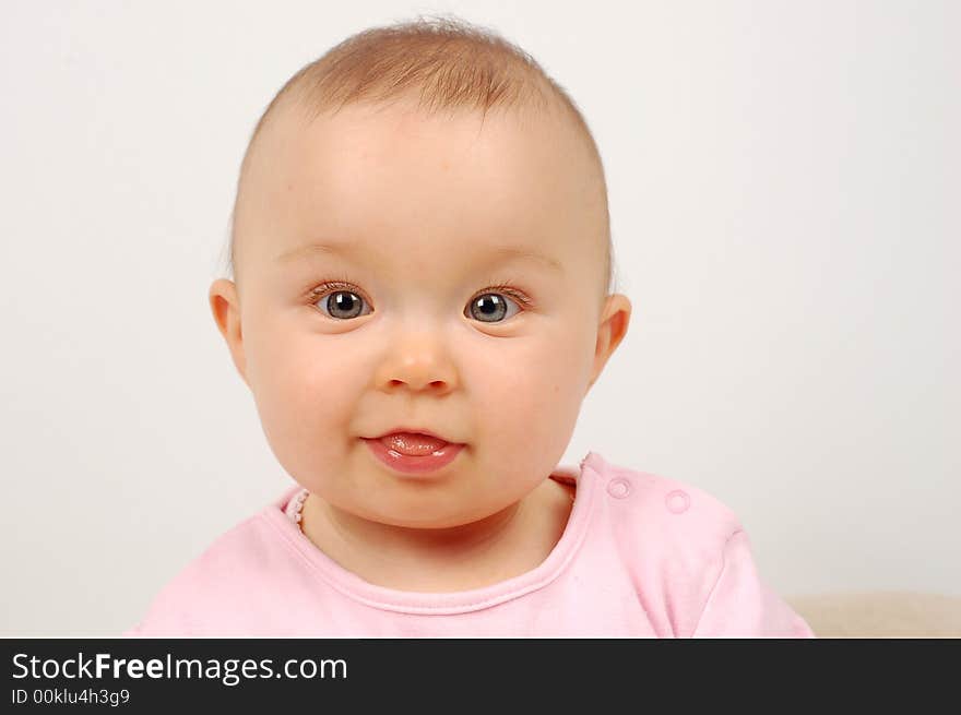 Sweet white girl on white background. Sweet white girl on white background