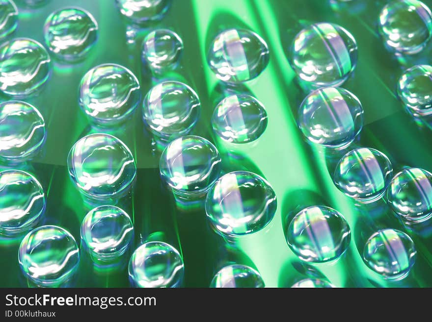 Close up of water drops on CD