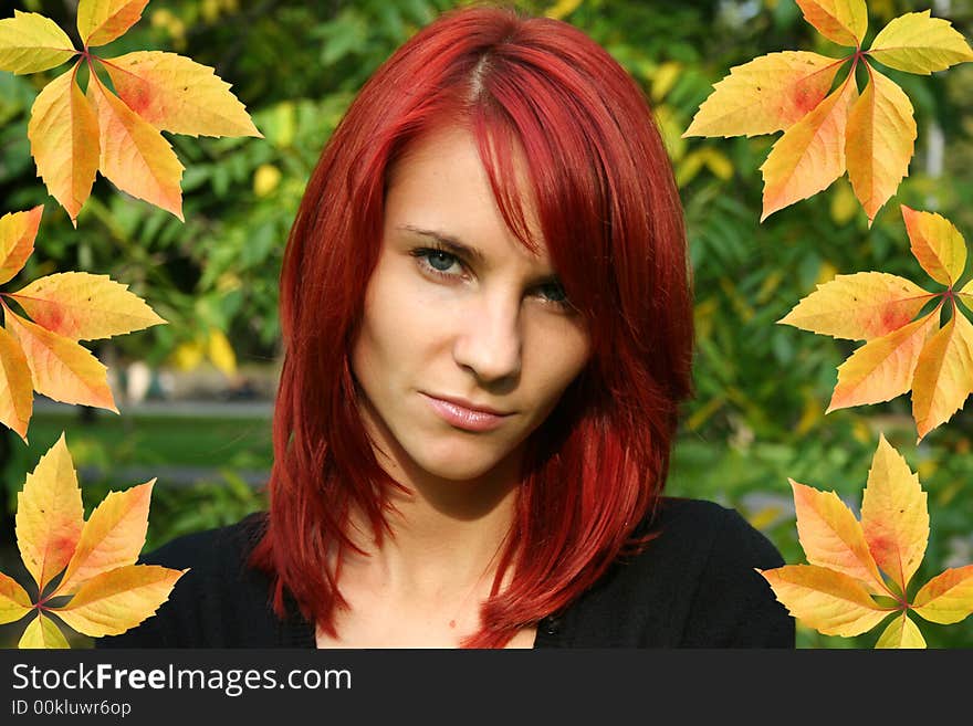 Beautiful girl with red hair. Beautiful girl with red hair