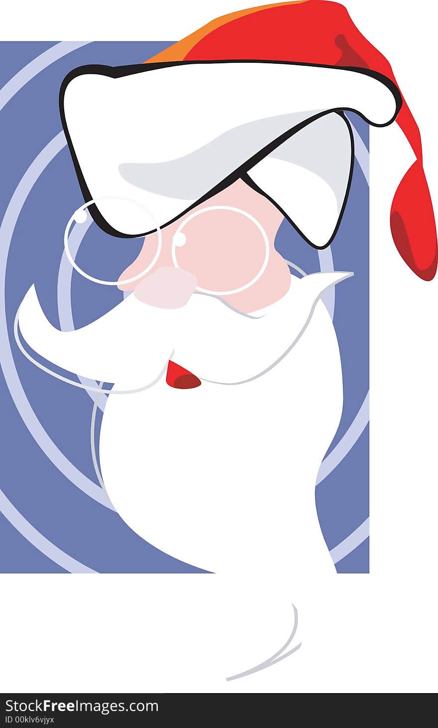 Santa clause with spectacles and red cap