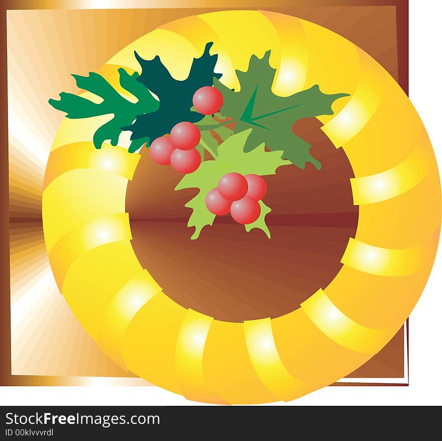 Christmas decoration with grapes and leaves