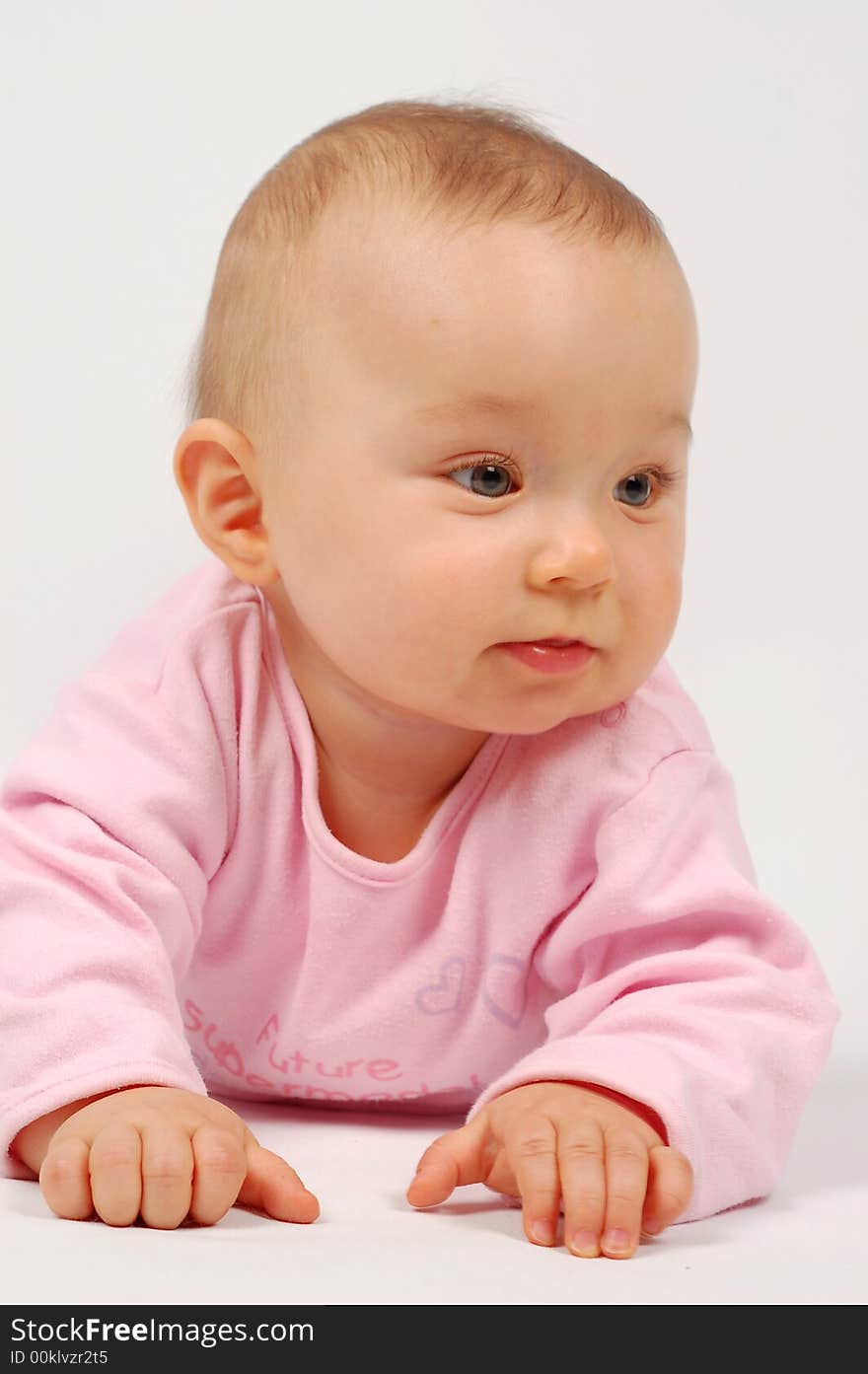 Sweet white girl on white background. Sweet white girl on white background