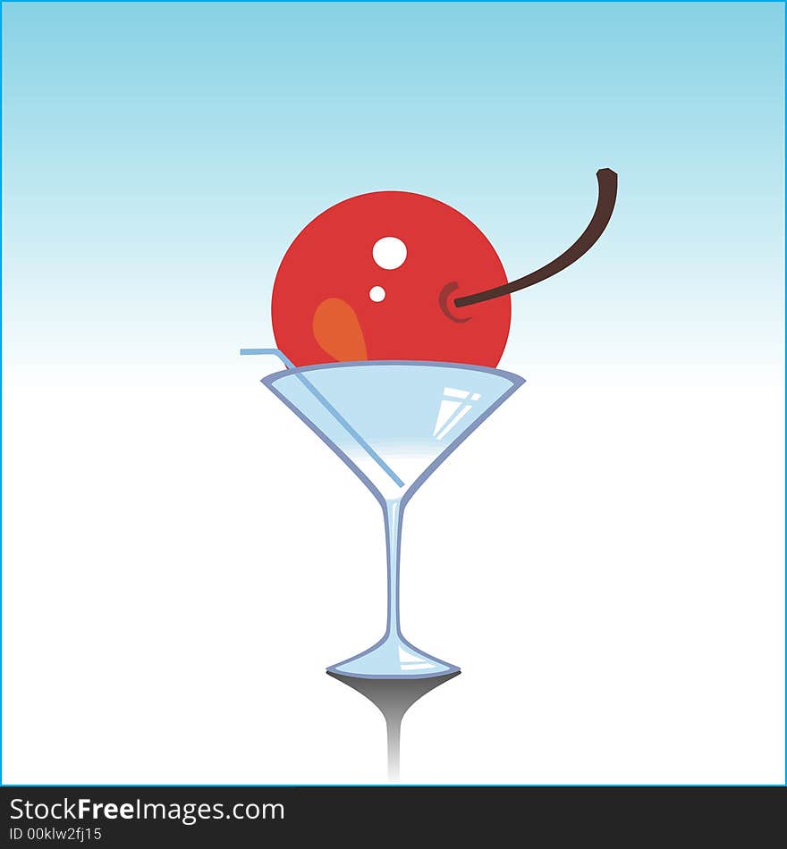 An apple on the wine Glass