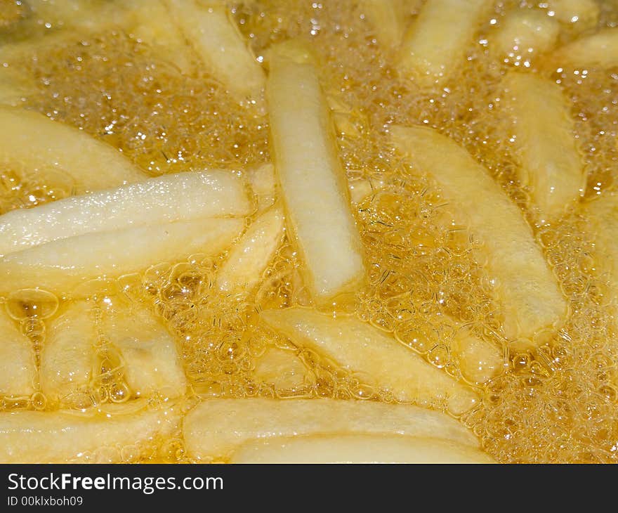 Close-up on some french fries. Close-up on some french fries