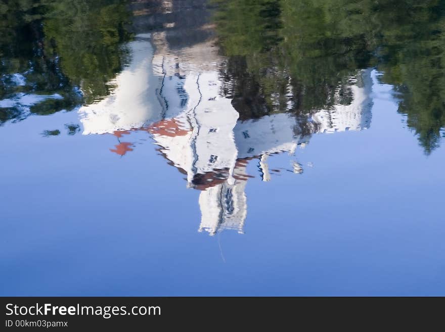 Reflection of castle Trakoscan in Croatia